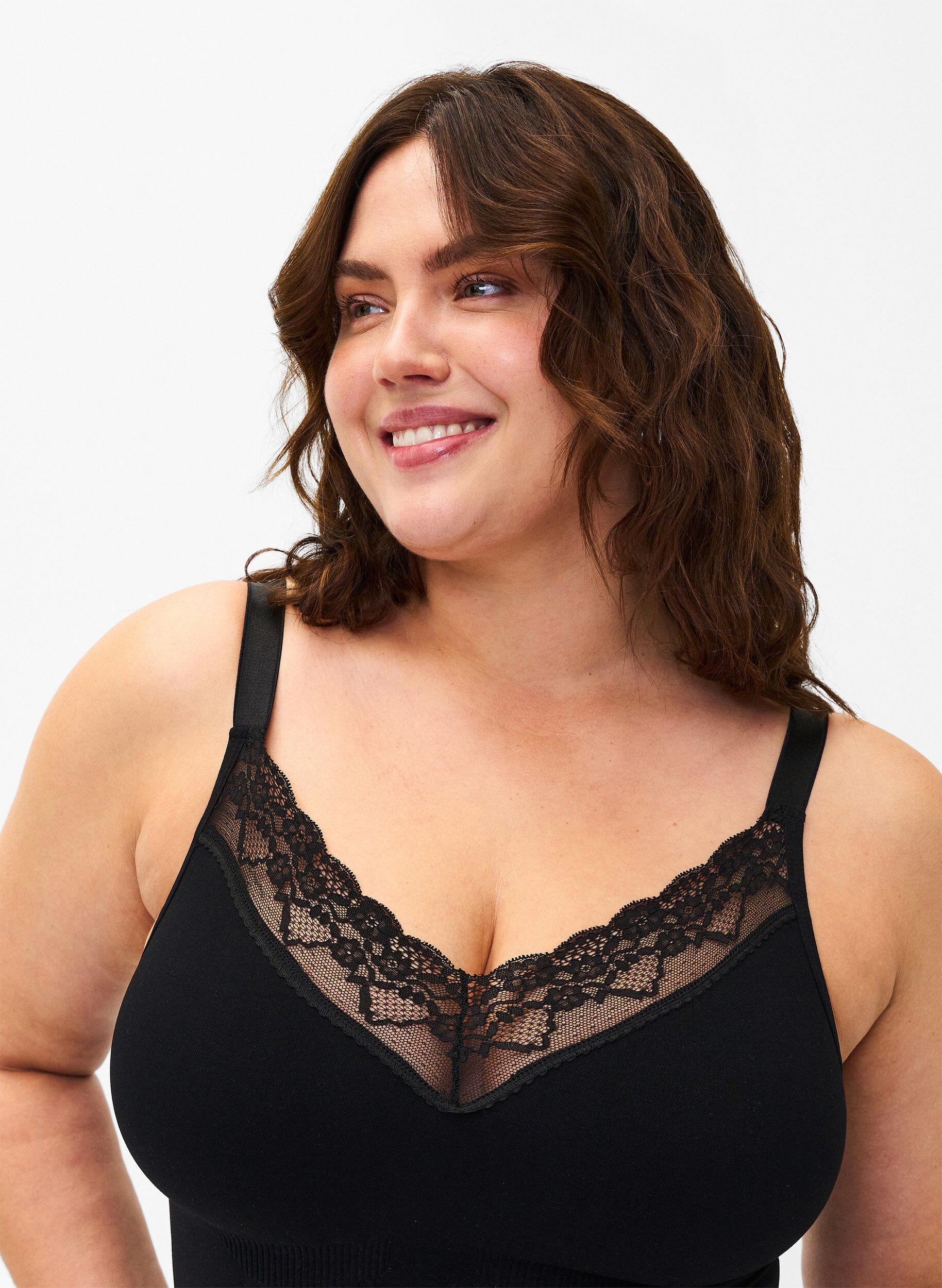Shapewear bodystocking med blonder