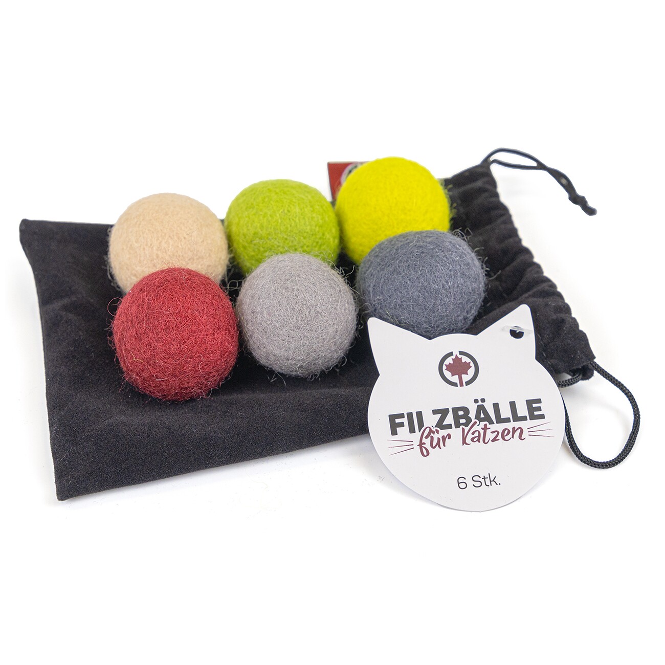 Canadian Cat Company Intelligenzspielzeug Filzbälle Ø 3 cm 6 Stk