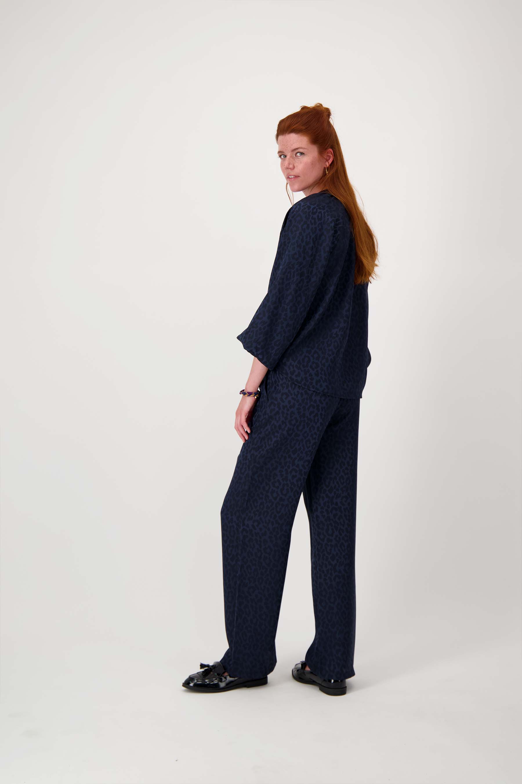 satijnen jacquard blouse