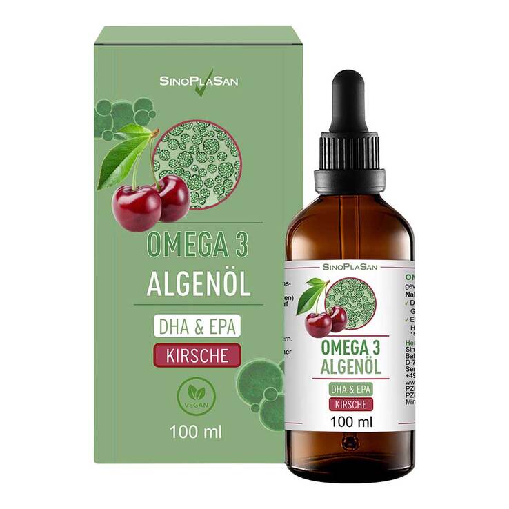 Omega-3 Algenöl DHA + EPA Kirsche Tropf.zum Einnehmen, 100 ml