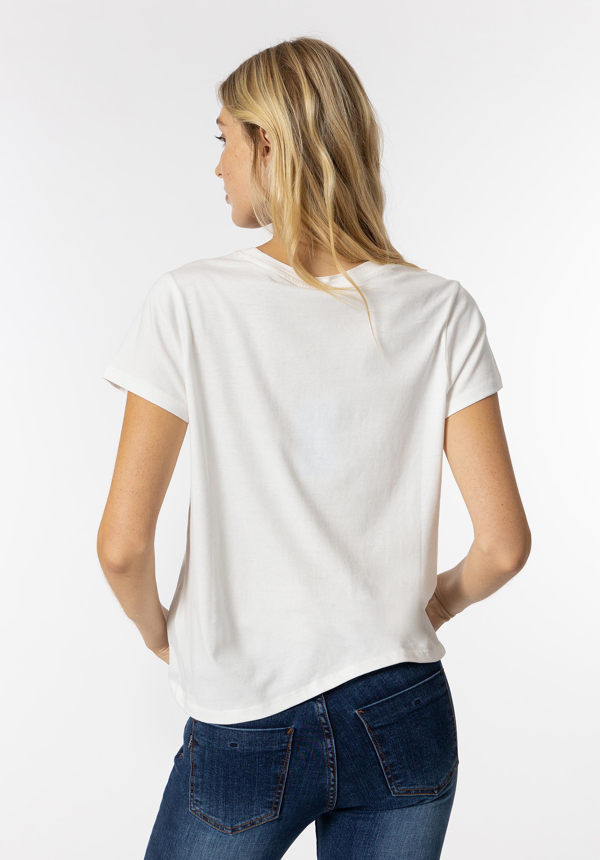 T-shirt Texto com Lantejoulas