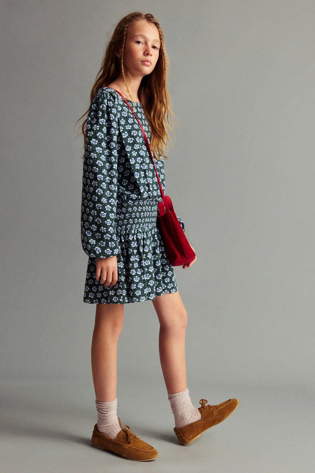 Mango Kids korte jurk groen