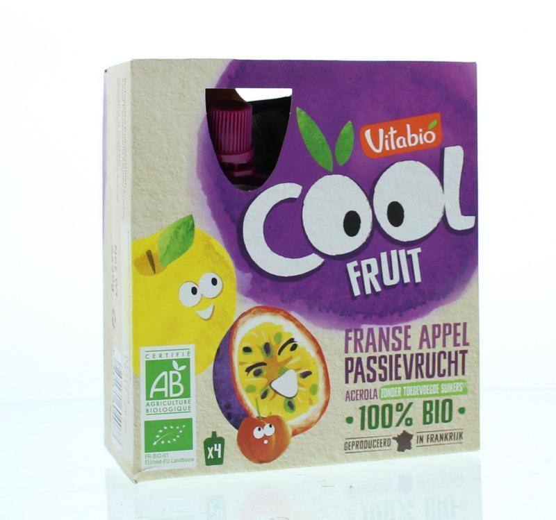 vitabio Coolfruit Appel Passievrucht 90 Gram Bio 4x90 G