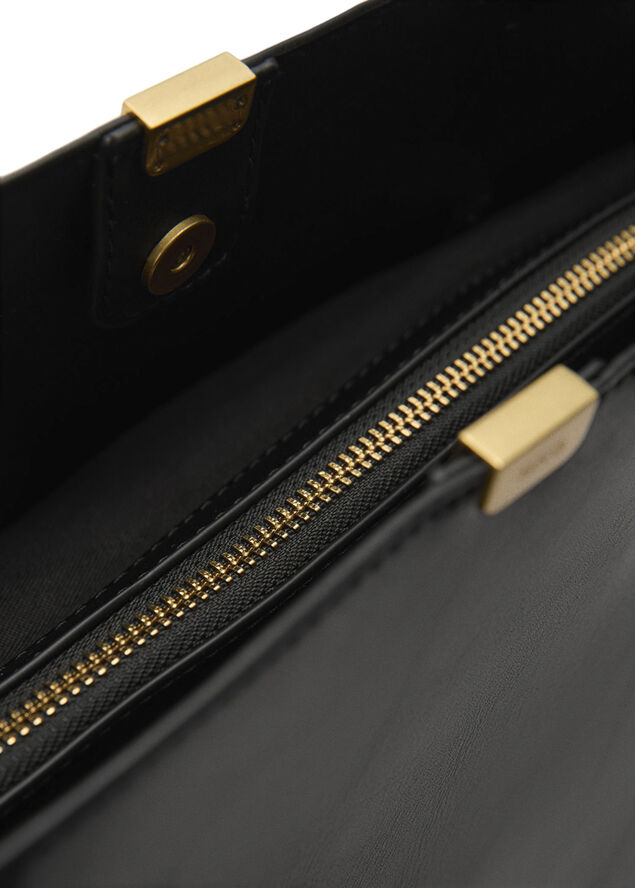 MANGO Metal detail shopper bag Black