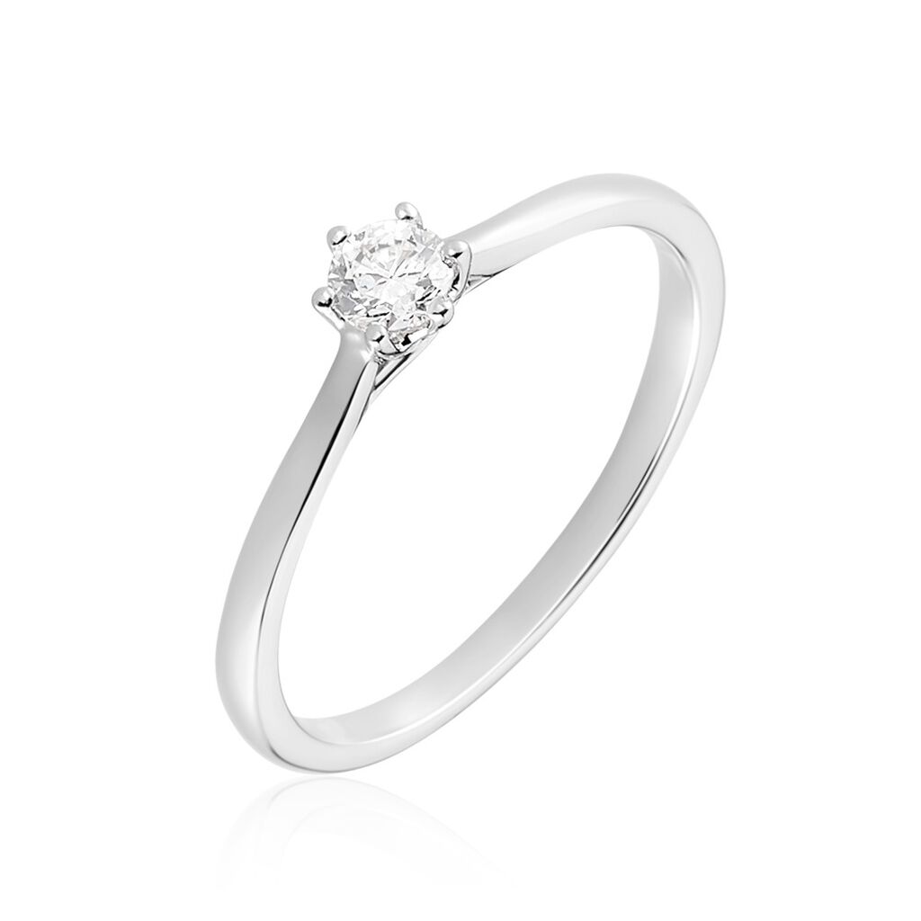 Bague Solitaire Athena Or Blanc Diamant