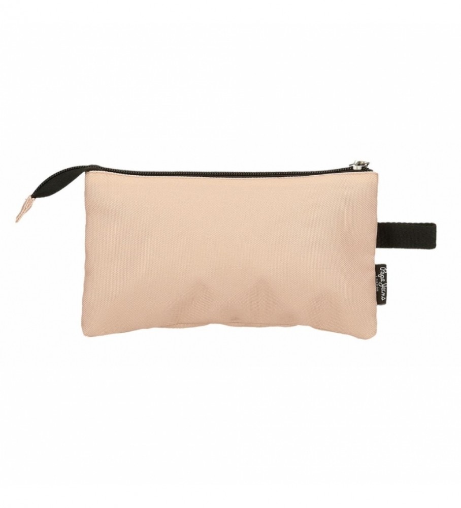 Estojo Pepe Jeans com três compartimentos 63243A1 Bege - 22x12x5cm
