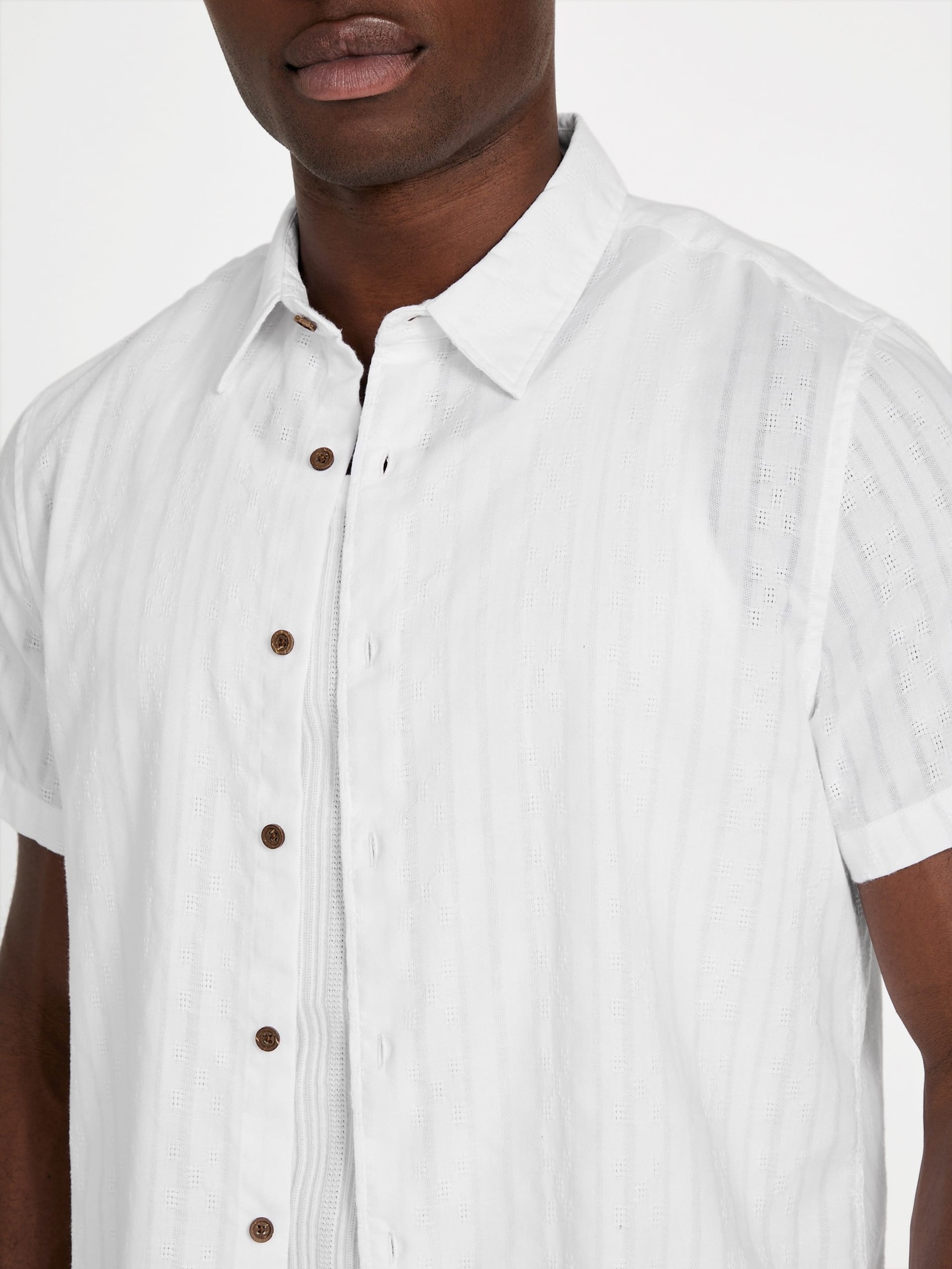 Camisa Wimbley Listrada em Tecido Dobby