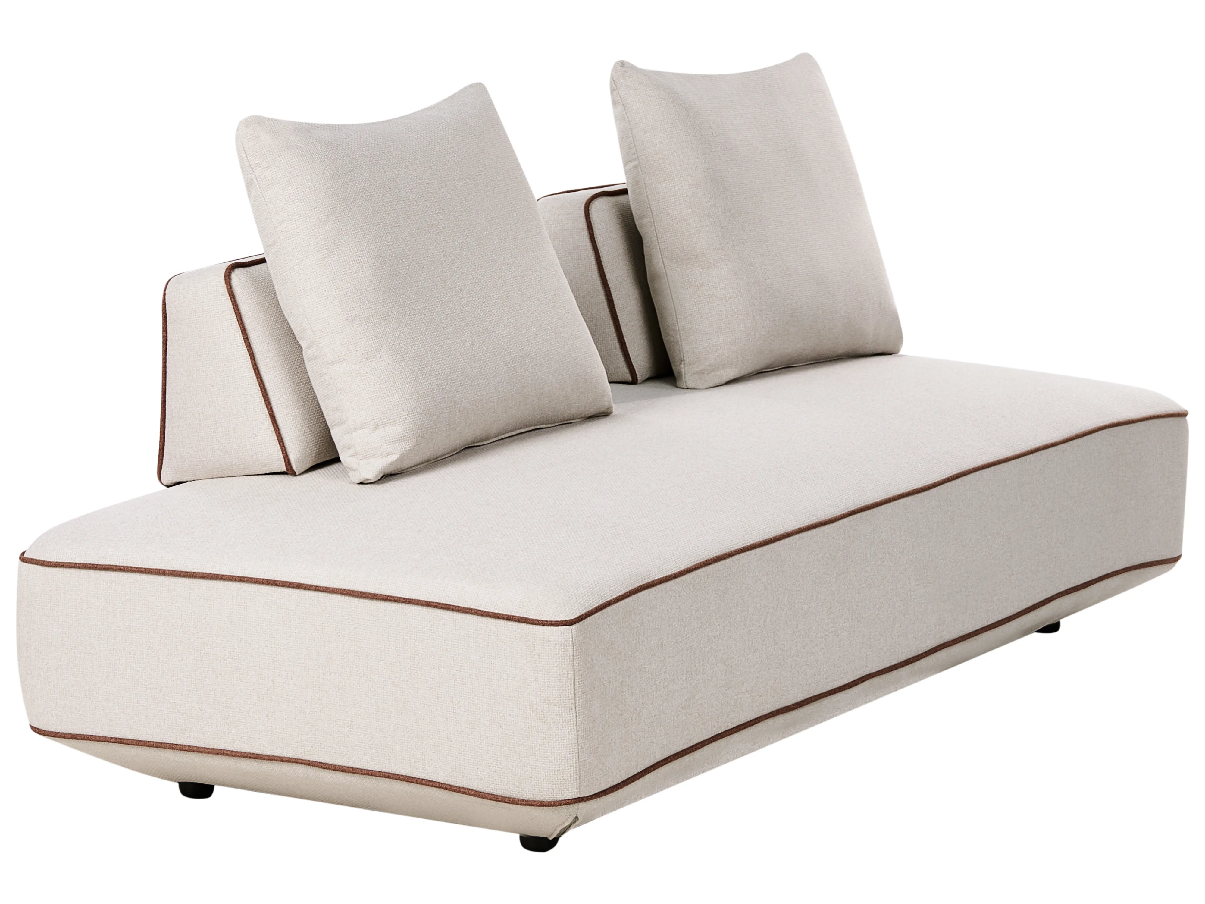Chaise longue SEILLANS Stof Lichtbeige