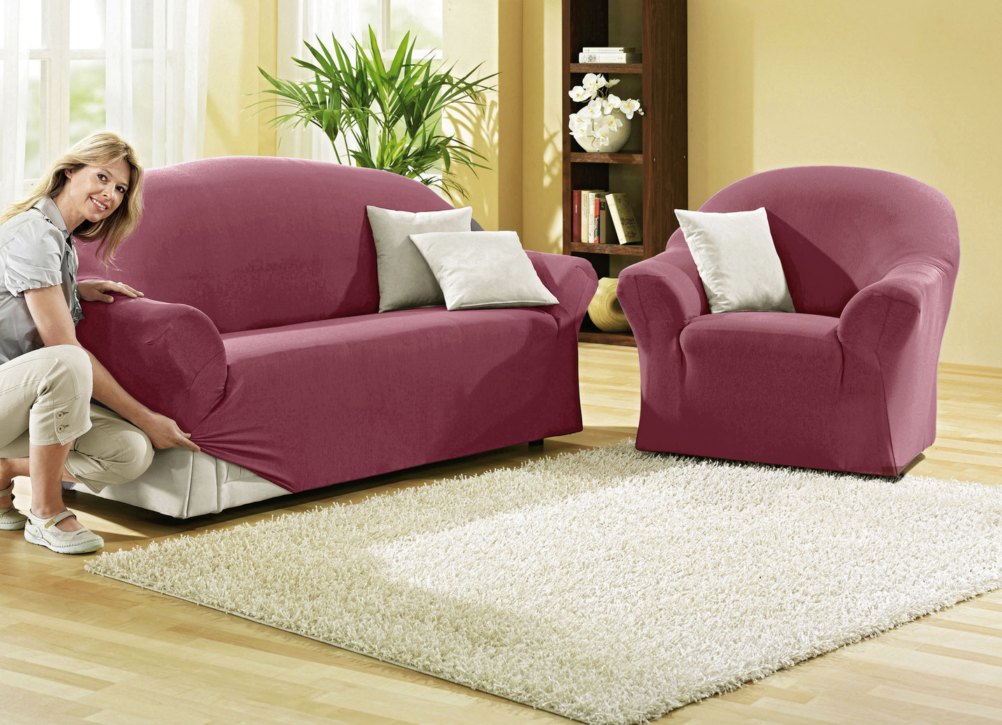 Schützende Stretchbezüge für Sessel und Sofa