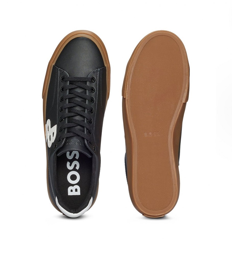 Tênis de couro BOSS Aiden preto