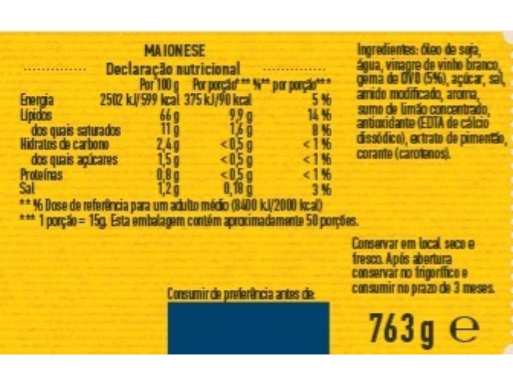 MAIONESE HELLMANN'S 763G