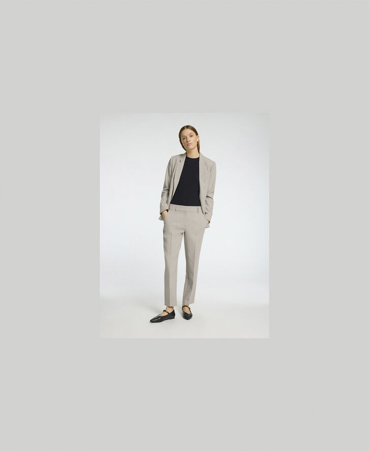 Selected Femme SLFRITA-RIA MW CROP PANT MEL NOOS Island fossil/melange