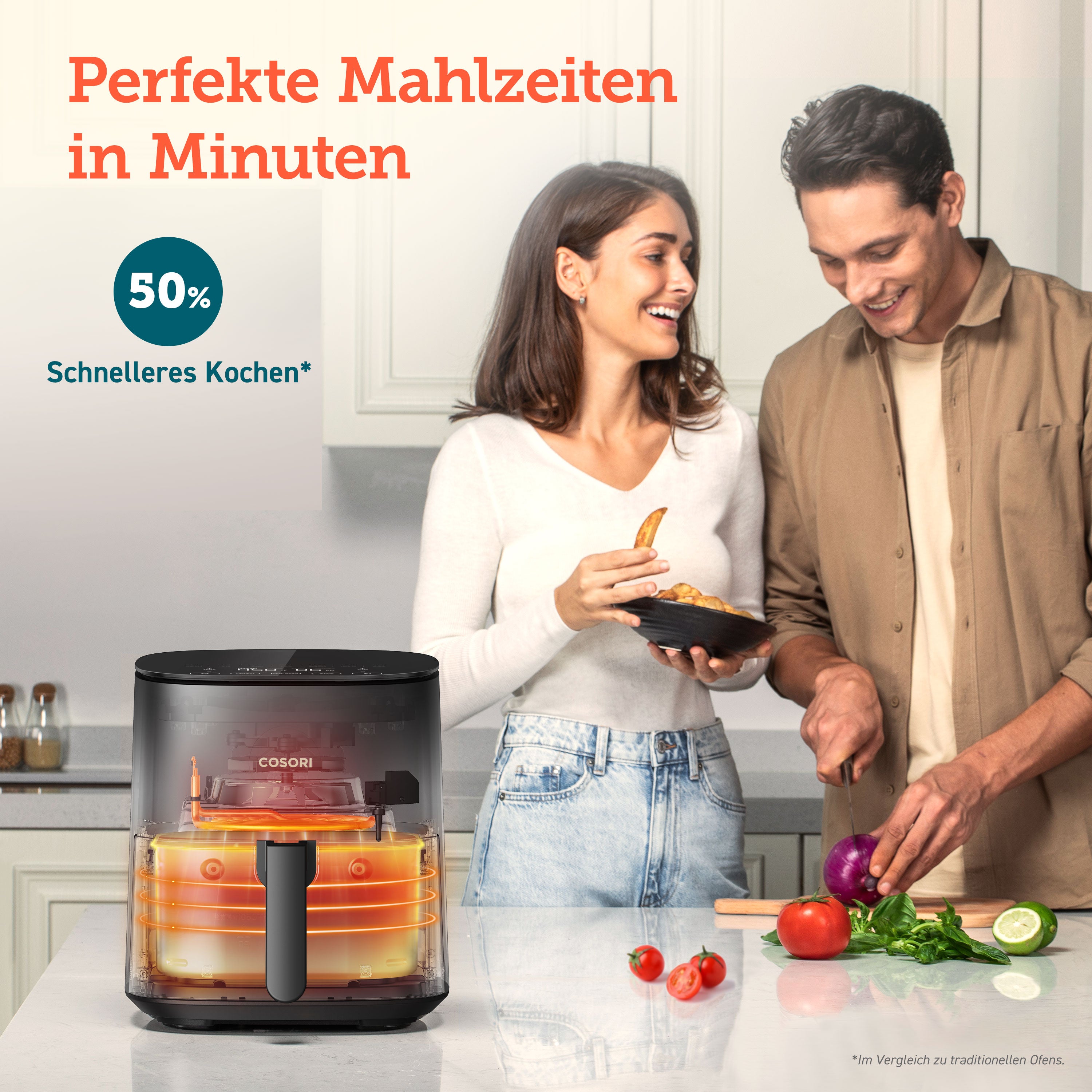 COSORI 4,7-Liter Heißluftfritteuse Dunkelgrau