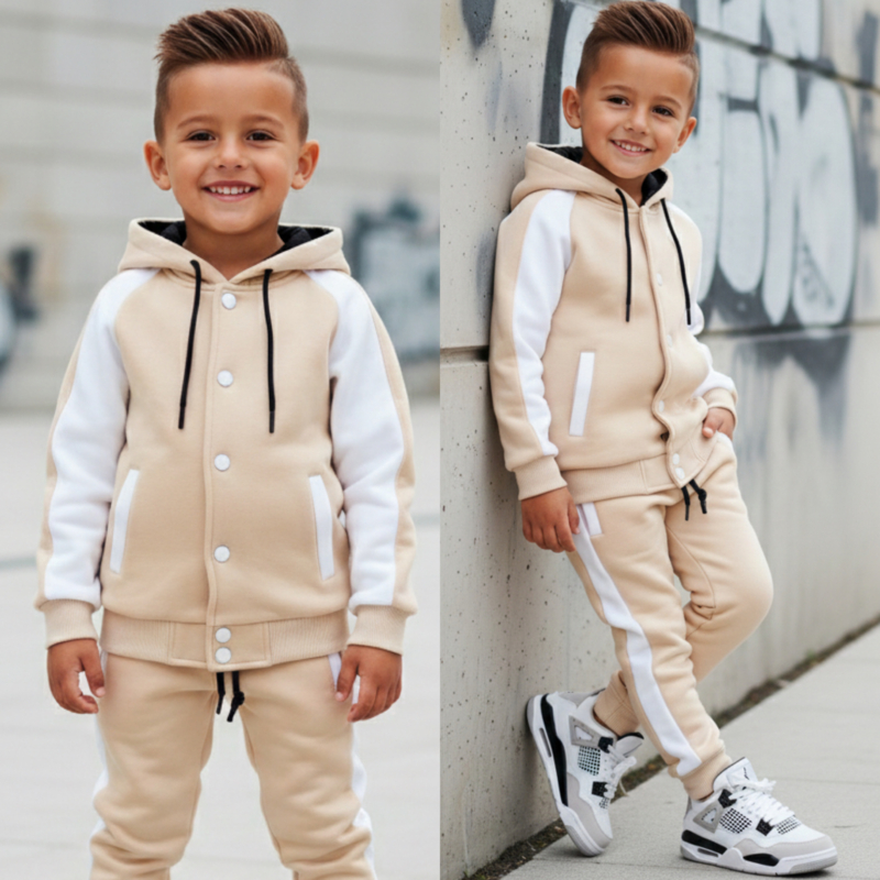 Varsity boys set - beige (verzenddatum 27 feb)