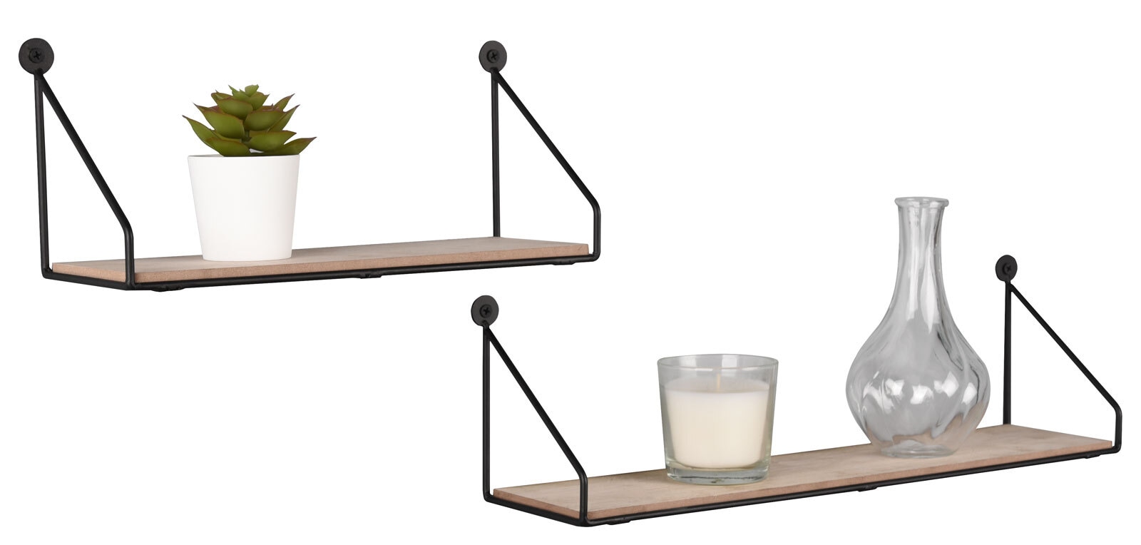 Wandregal 2er Set Sabrina Metall/MDF