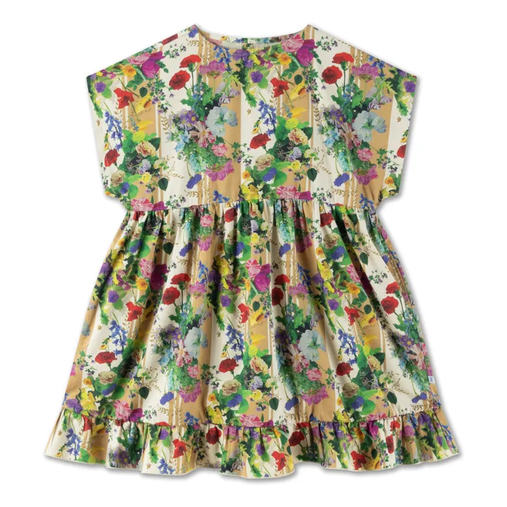 Repose AMS Robe Coton Bio Fleurs | Jaune moutarde