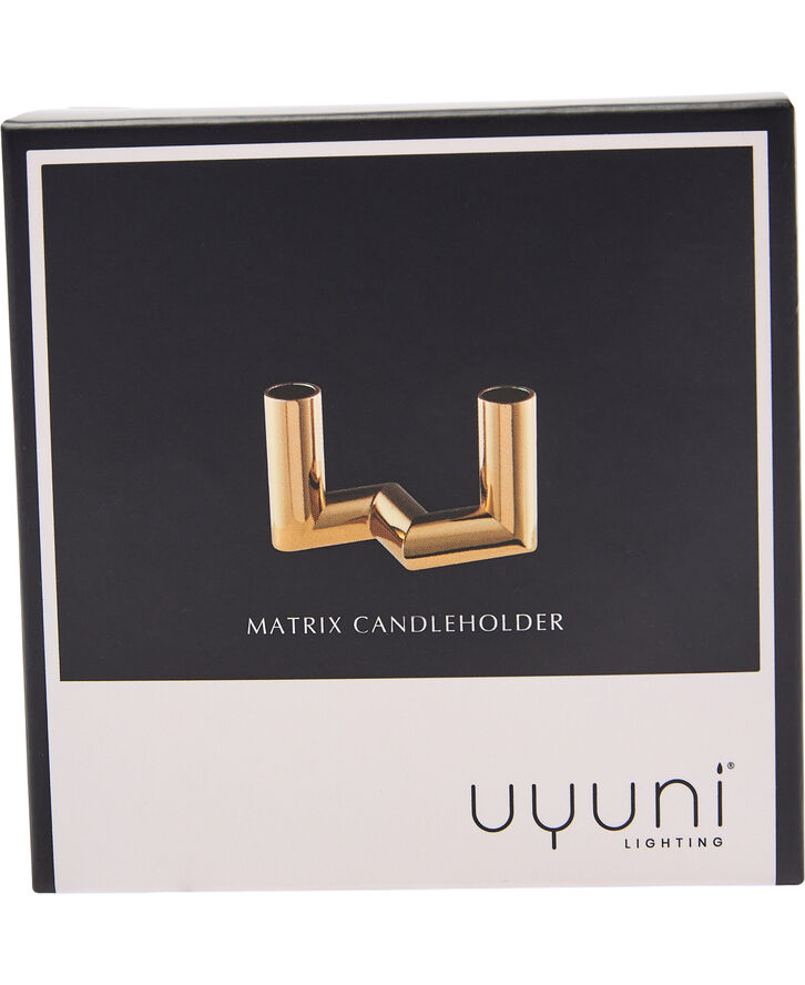 Uyuni MATRIX Candle Holder - 2'arm Mini Taper - Brass - 7,5 x 4,5 Guld