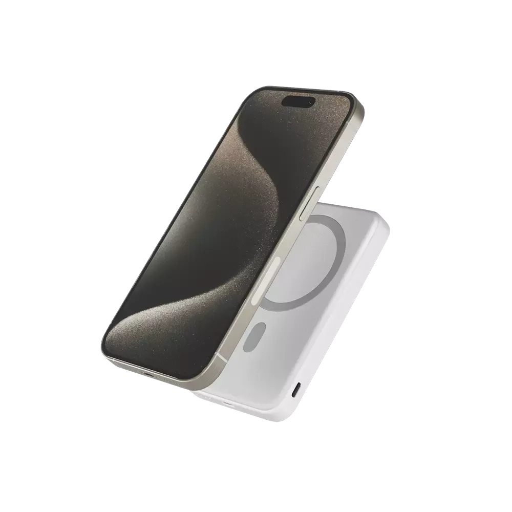 (20W) 7000mAh Mag  Stand Magnetische MagSafe Powerbank USB C Ladegerät mit Kickstand   Ladekabel (9915101300249) - Weiss