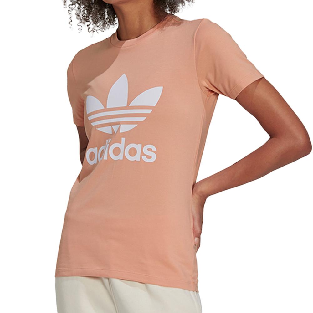 Adidas T-shirt Beige Femme Adidas Trefoil