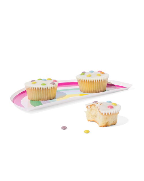 assiette à gâteau arc-en-ciel 8 pièces
