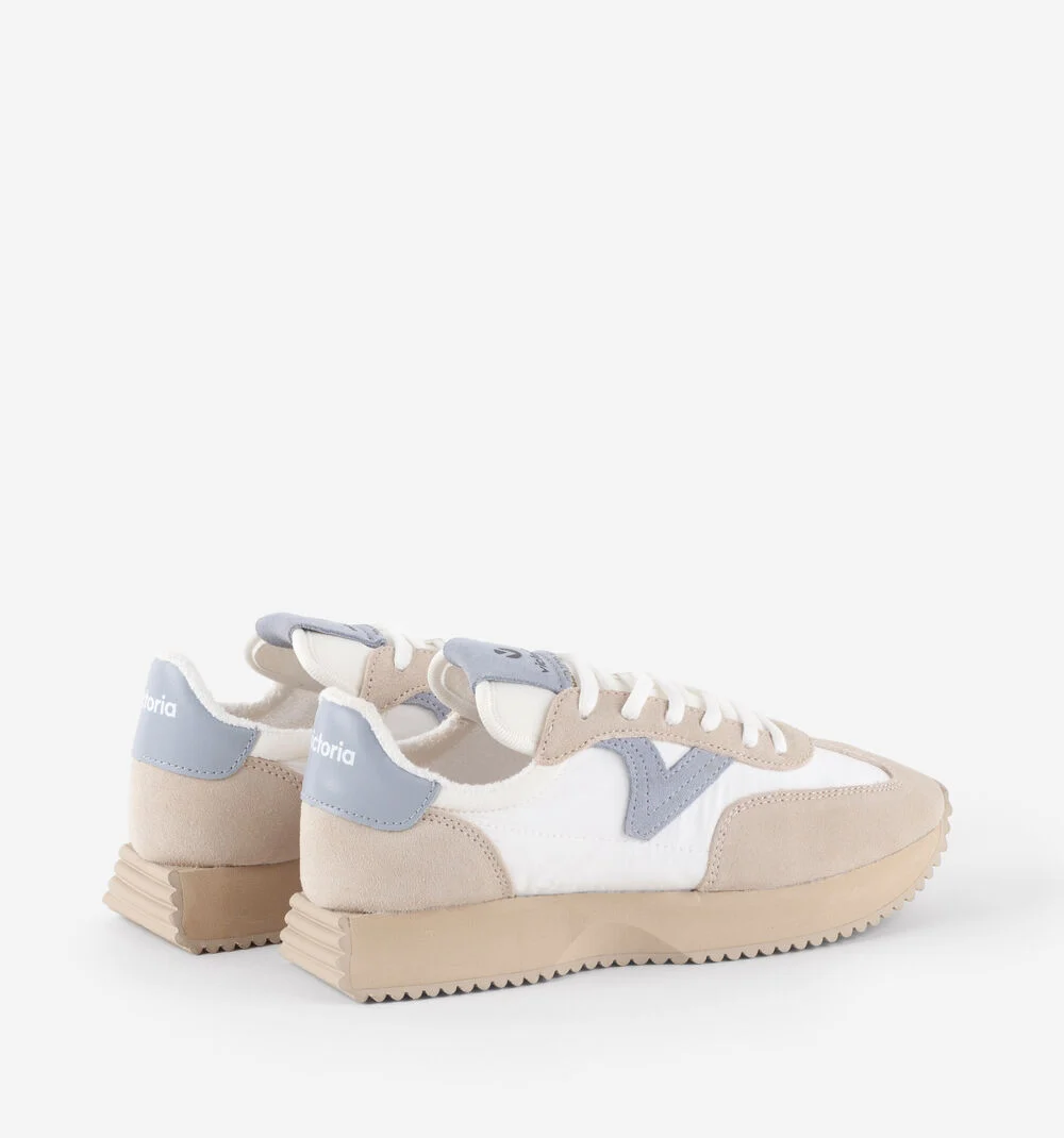 COSMOS CUIR FENDU RÉTRO Baskets semelle beige pour femme CELESTE