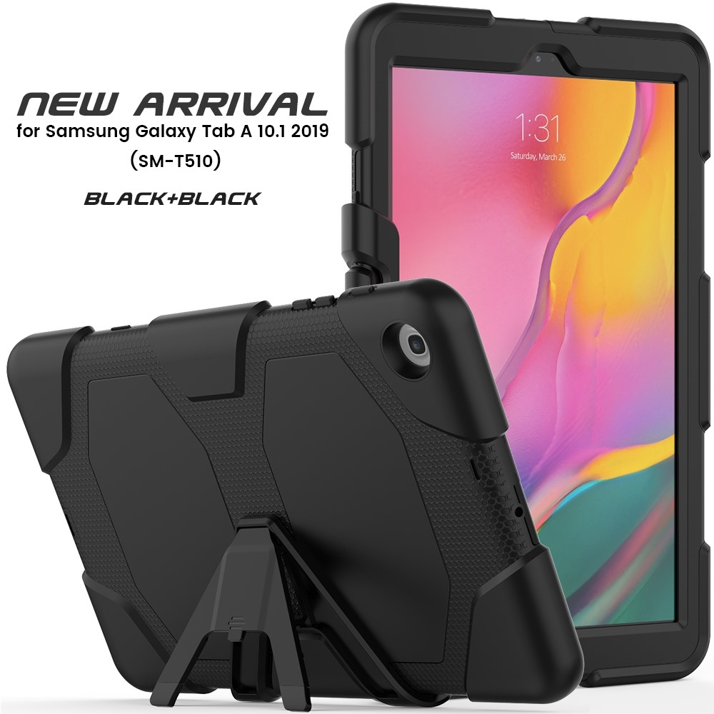 Samsung Galaxy Tab A 10.1 (2019) Outdoor Silikon Schutz Case Hülle - Schwarz
