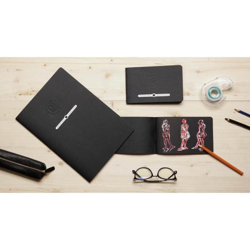 Crok'Book carnet piqué 20F A3 120g papier noir F - Noir