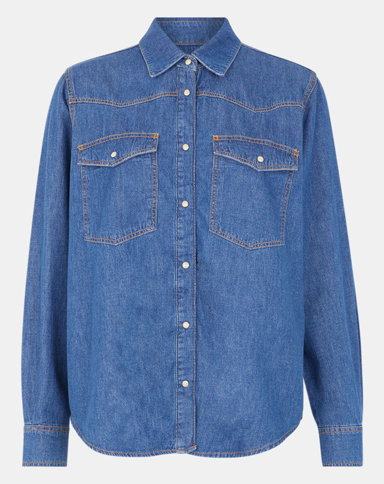 Galeries Lafayette Chemise en denim de Coton bio Colorado bleu foncé