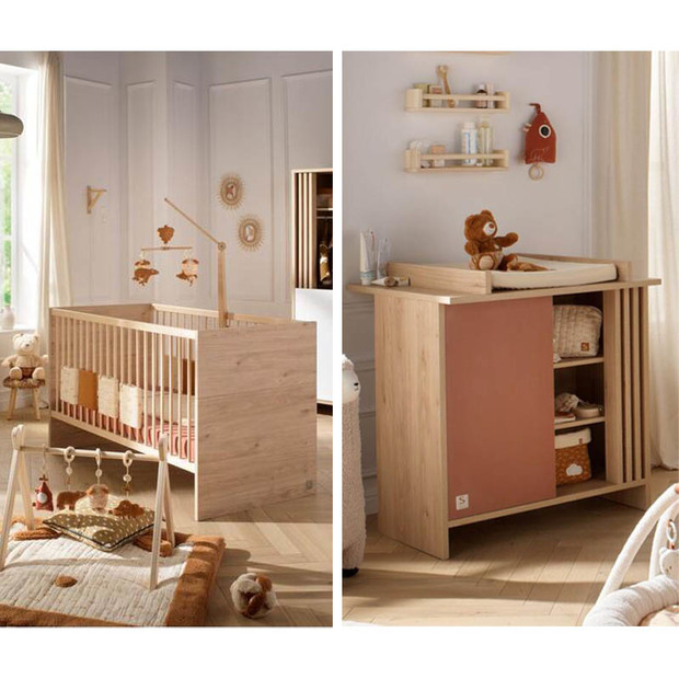 Chambre DUO Lit 140x70 Commode1P TOKYO Terracotta - SAUTHON