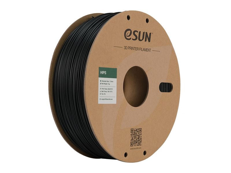 eSun Filament HIPS Schwarz 1.75 mm 1 kg High-Impact Polystyrene Filament