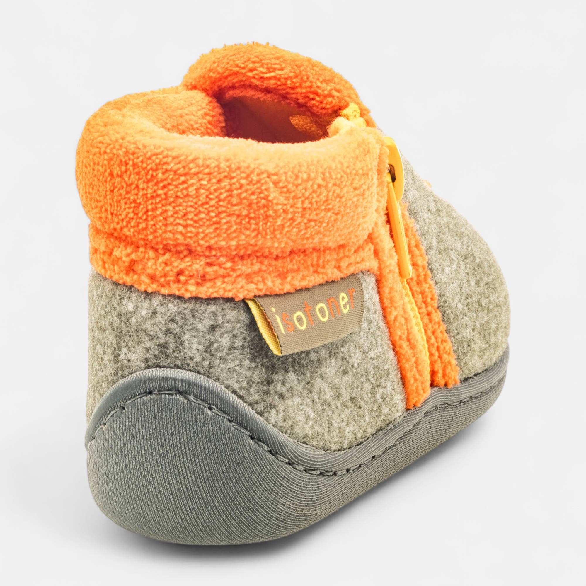 Pantoufles botillons zippés Bébé garçon kaki