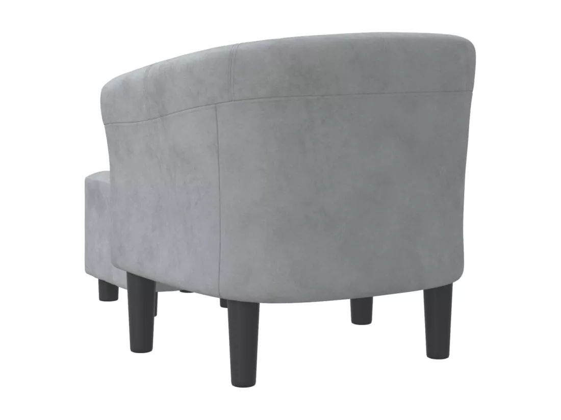 Chaise cabriolet avec repose-pied gris foncé velours