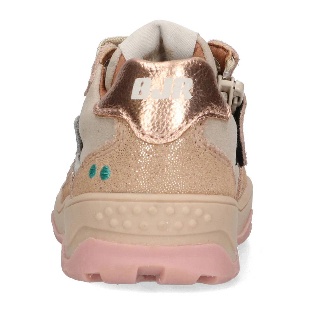BunniesJR Cleo Chunkyleren sneakers met pailletten en glitters lichtroze