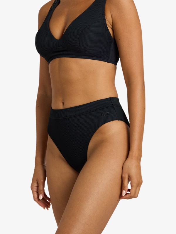 Roxy Love Classic High Leg Bas de bikini taille haute Noir Femme