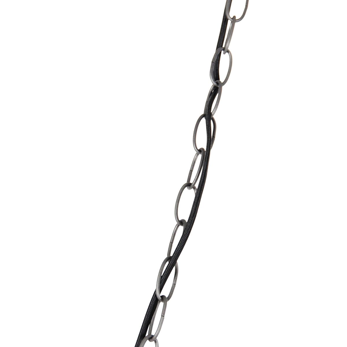 Industriële hanglamp donkergrijs met hout 47 cm - Arthur