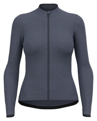 Maillot Manches Longues Femme Odlo Full Zip Performance Wool Gris