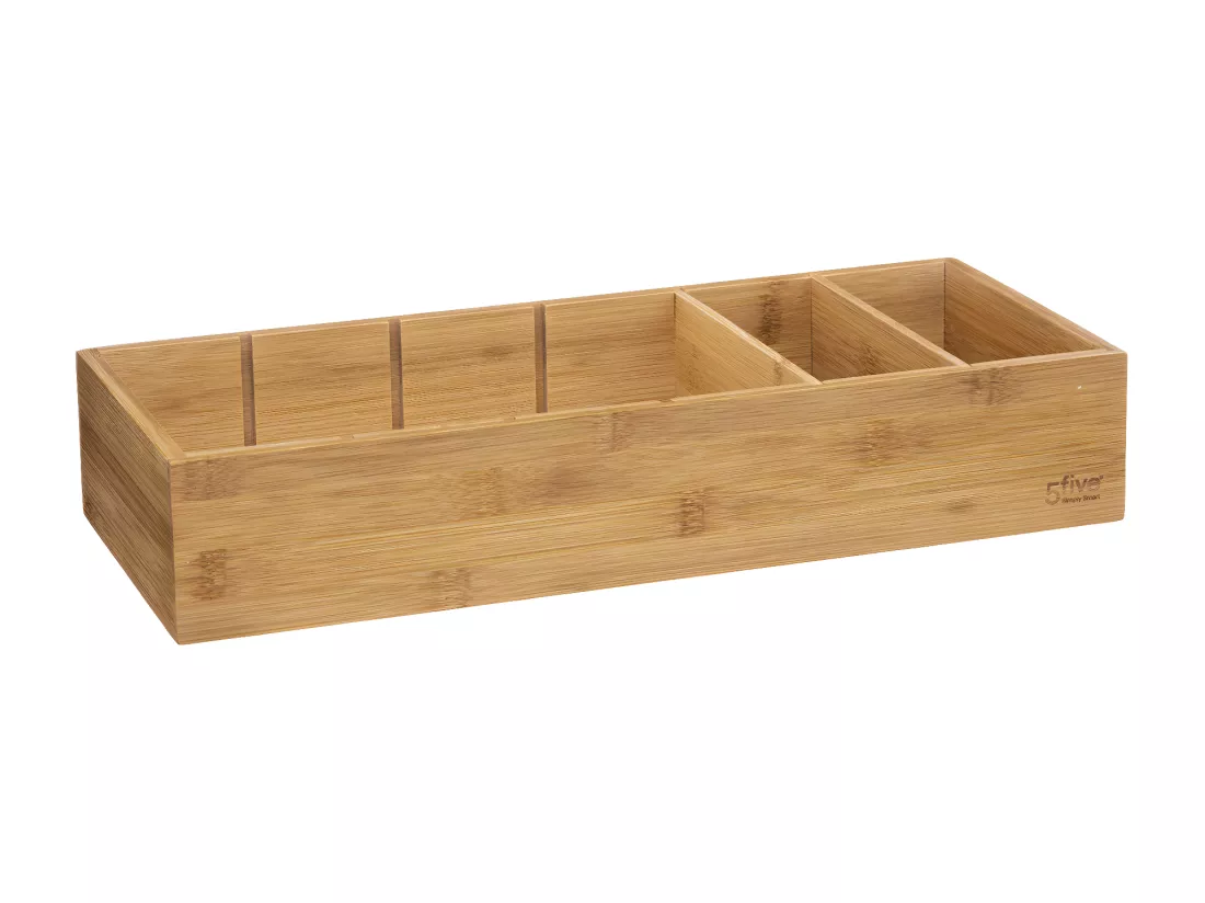 Organiseur de cuisine en Bambou avec séparateurs amovibles 15 x 38 cm