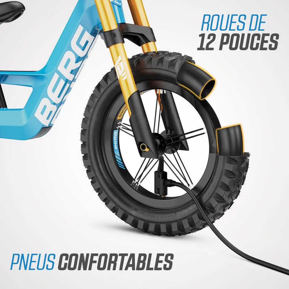 VELO D'EQUILIBRE - BIKY CROSS BLEU AVEC FREIN A MAIN