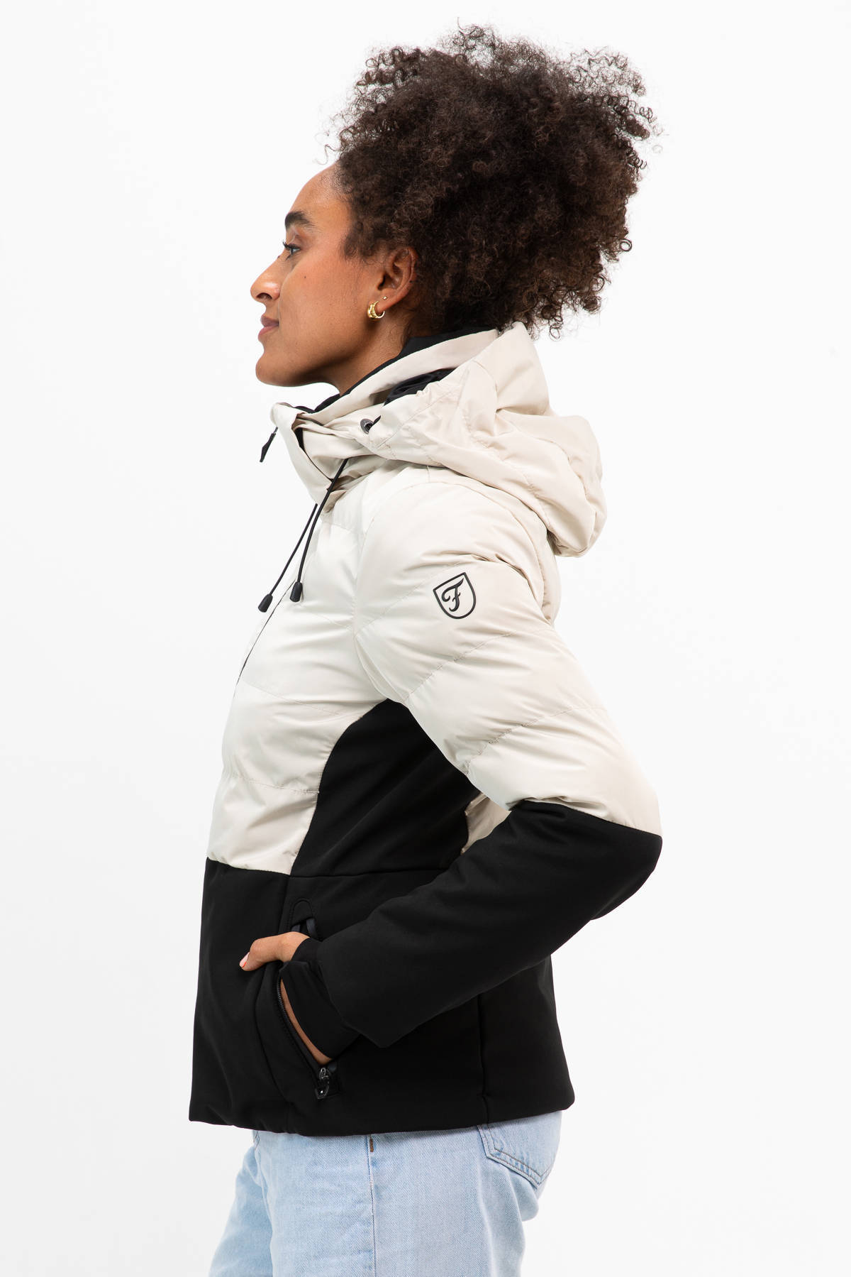 Falcon jas Riley ecru/zwart
