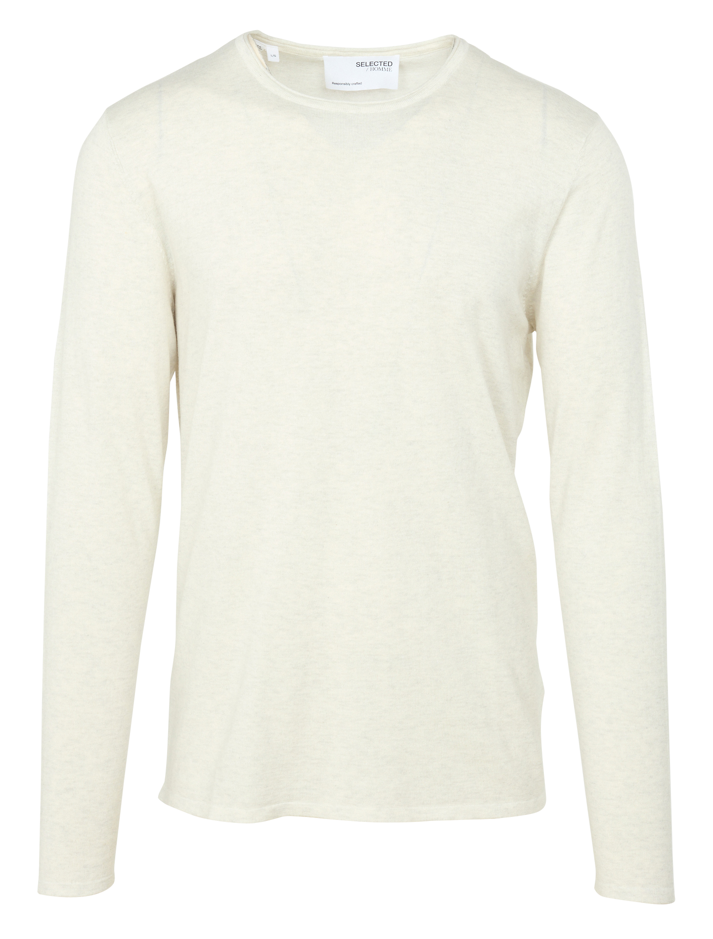 ROME - Pull col rond regular-fit en coton bio mélangé| Blanc