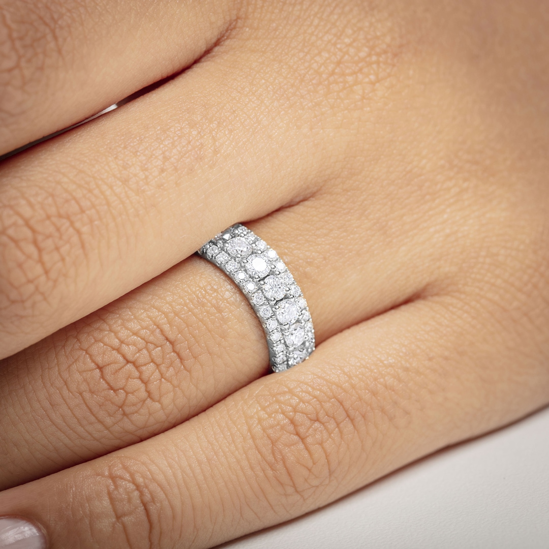 1.01 Karat Diamantring 750/18 K Weissgold
