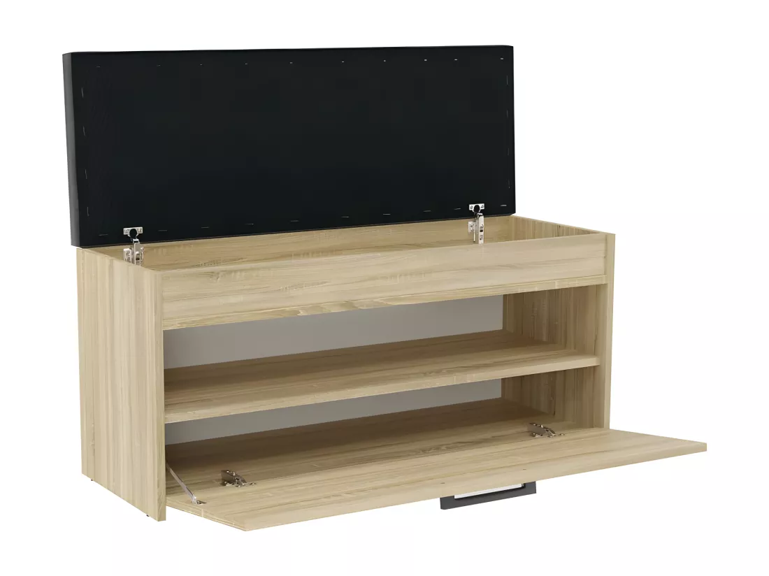 PARMI - Meuble à chaussures style scandinave entrée - 100x35x49 - Banc avec rangement