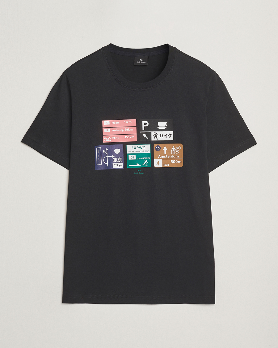 PS Paul Smith Road Signs Crew Neck T-Shirt Black