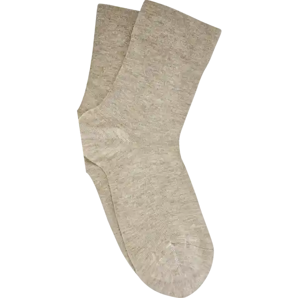 Socken ohne Bund beige-melange mit Bambus Gr. 39 / 42