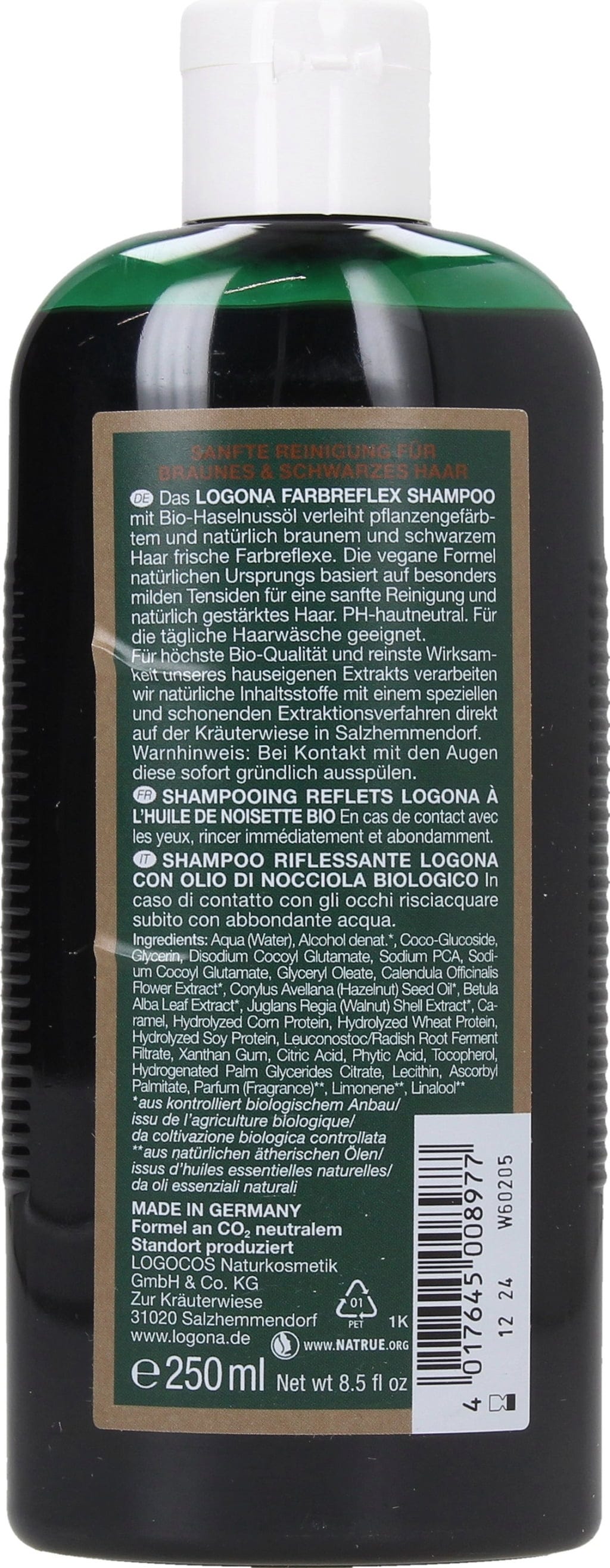 LOGONA  Farbreflex-Shampoo Braun-Schwarz, 250 ml