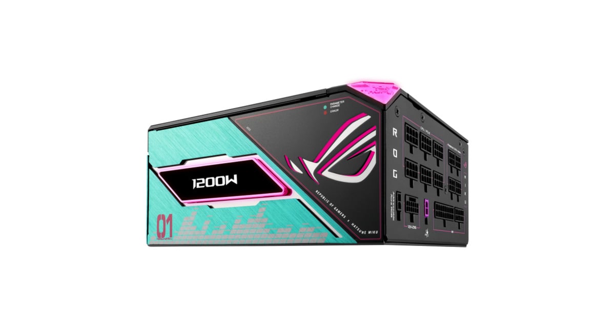 ASUSROG Thor Platinum III Hatsune Miku Edition modulaire 1200 watt voeding   (Zwart, 1x 12V-2x6, 4x PCIe)
