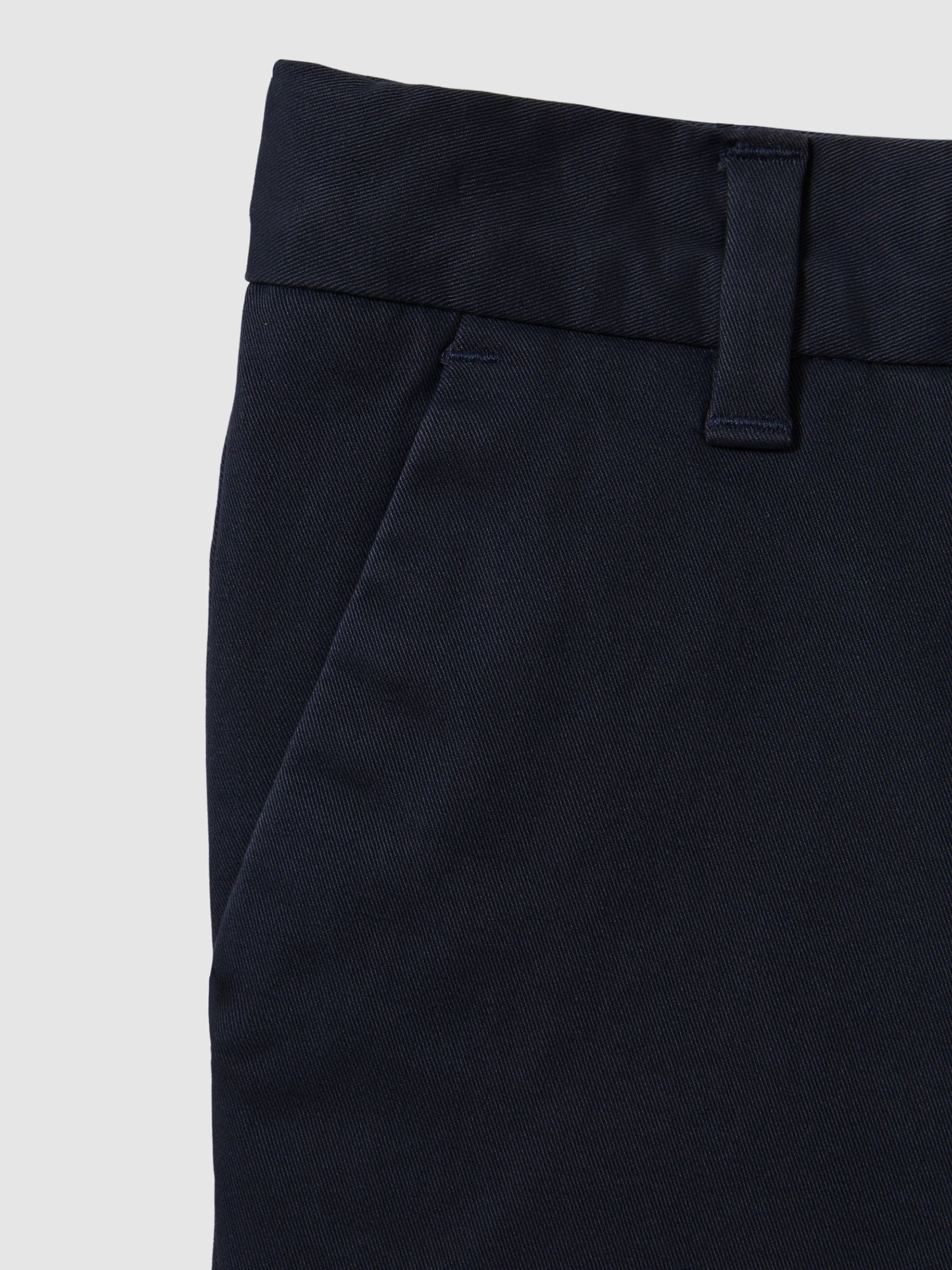 Marineblauw - Reiss Wicket Korte chino met stretch