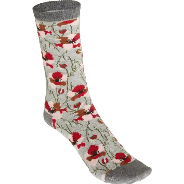 3er Pack Damensocke Winter Mohnblume Gr. 35 / 38