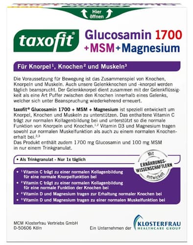 Taxofit Glucosamin 1700 + MSM + Magnesium