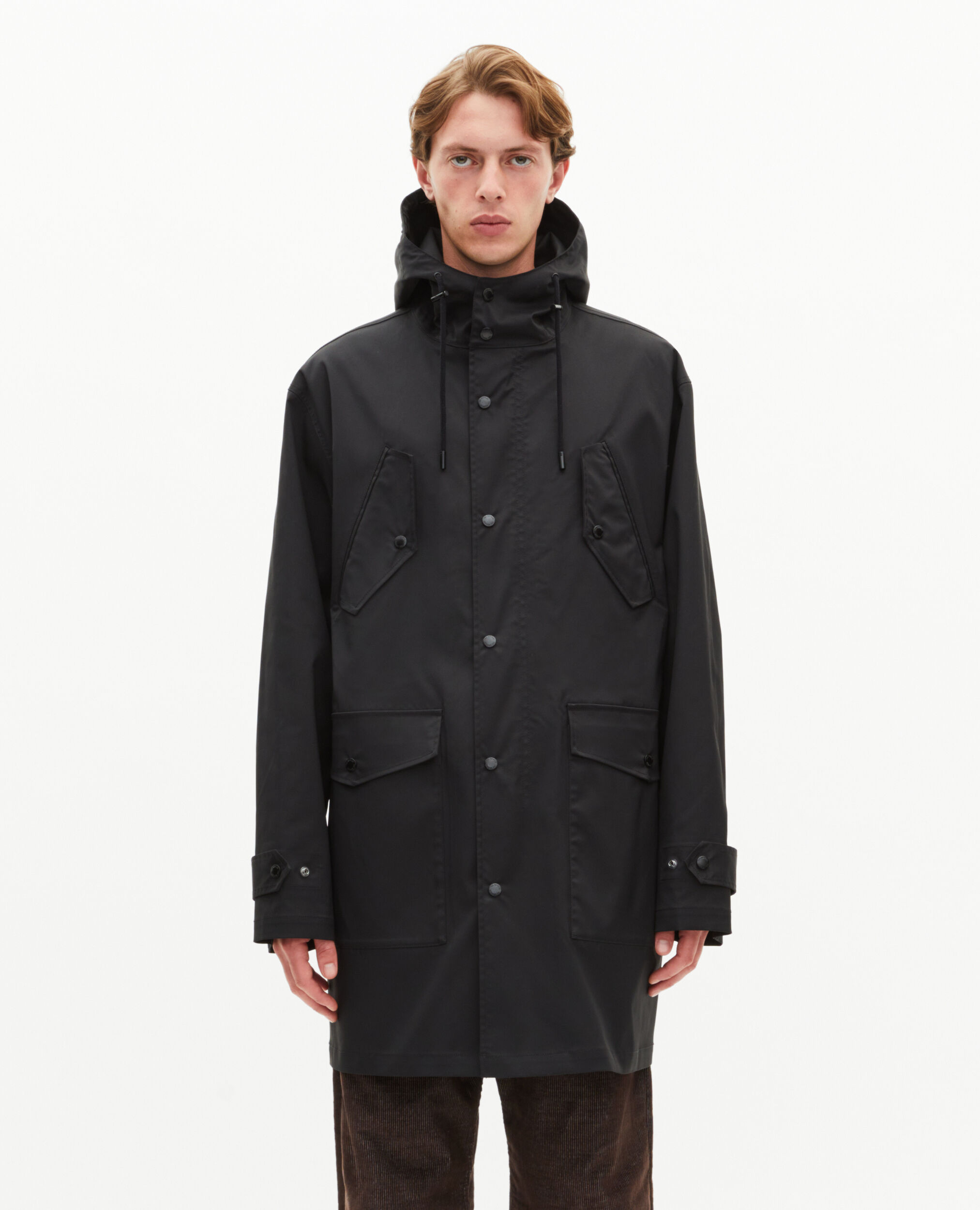 Parka à traitement déperlant à capuche noire
